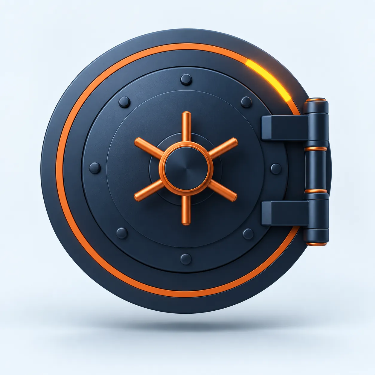 A 3D vault door with a circular time ring