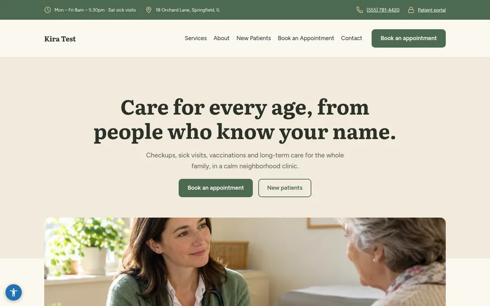 Family Practice template kit home page