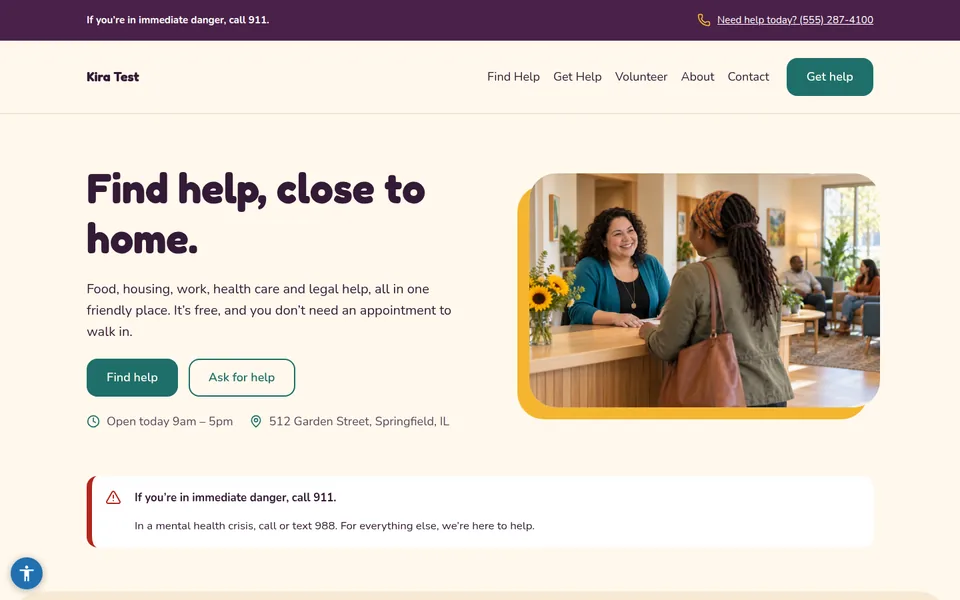 Resource Center template kit home page