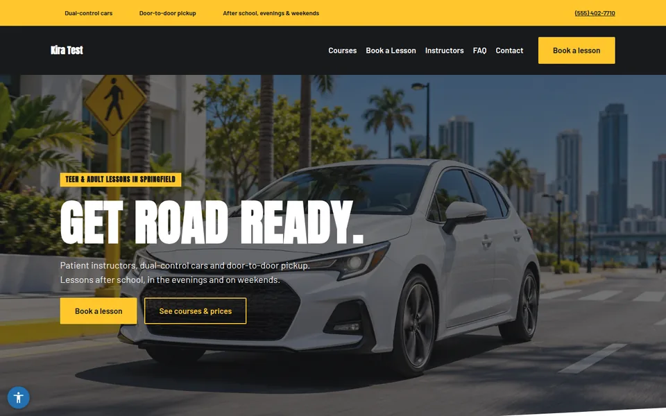 Road Ready template kit home page