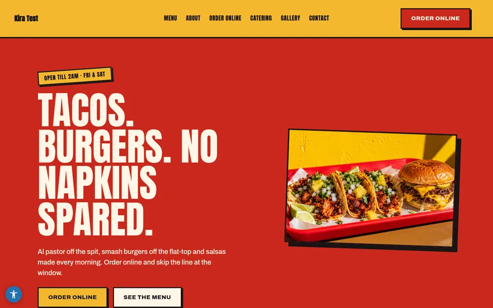 Street Kitchen template kit home page